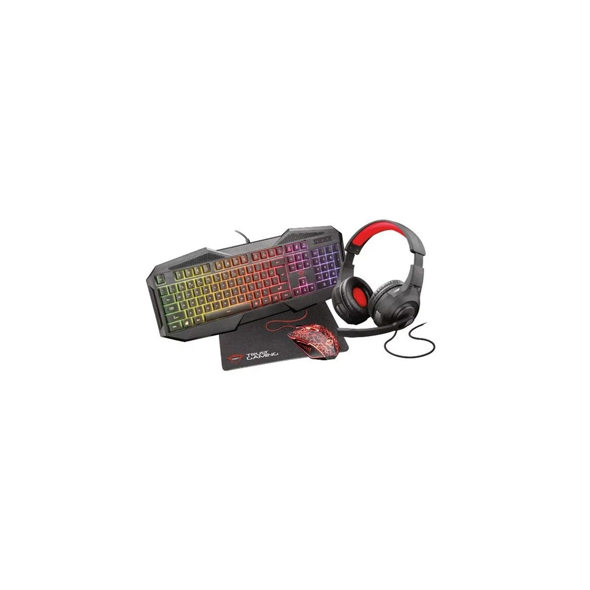 TRUST 4IN1 GAMING BUNDLE - TASTIERA CUFFIE MOUSE MOUSEPAD