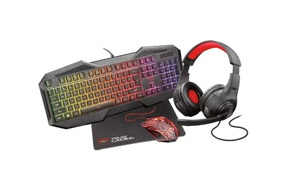 Trust 4IN1 Gaming Bundle - Tastiera Cuffie Mouse Mousepad