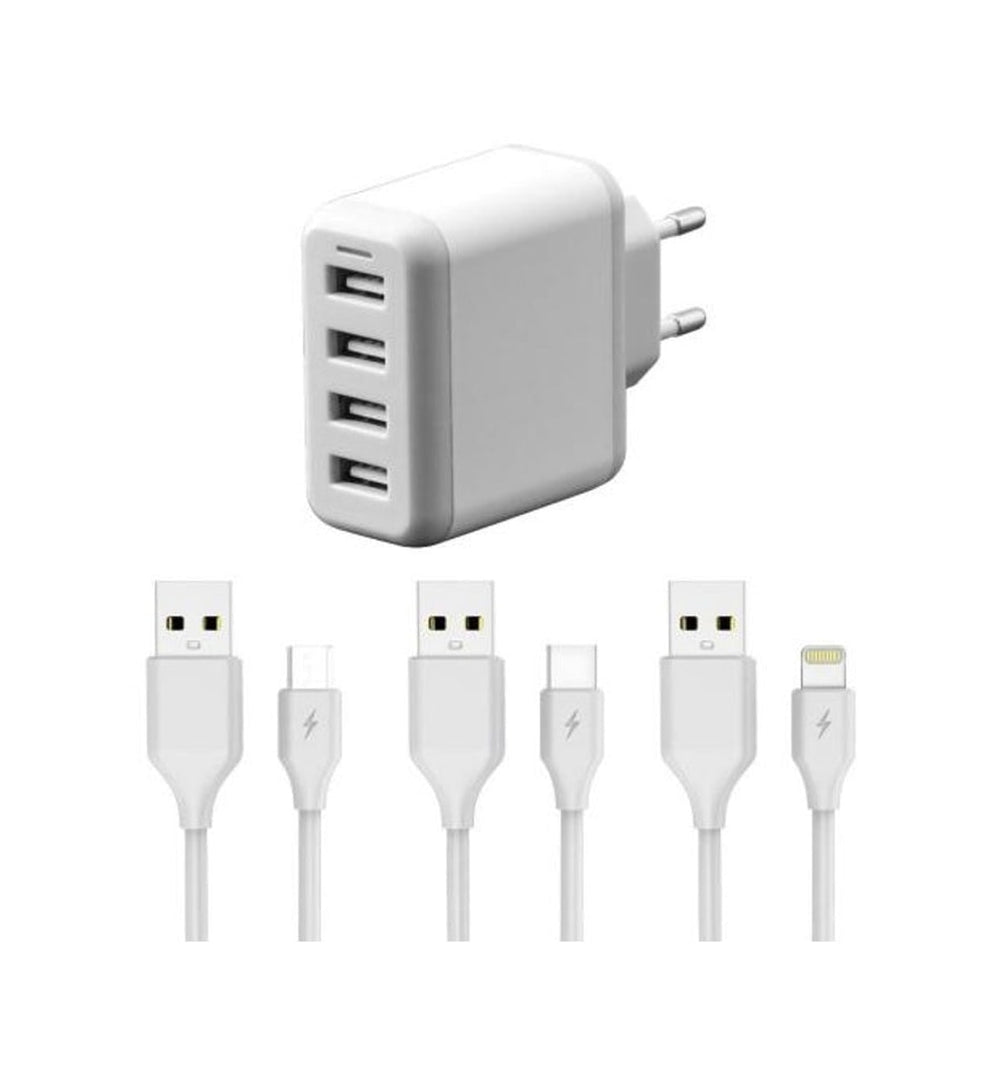 Alimentatore da Rete con 4 Porte USB