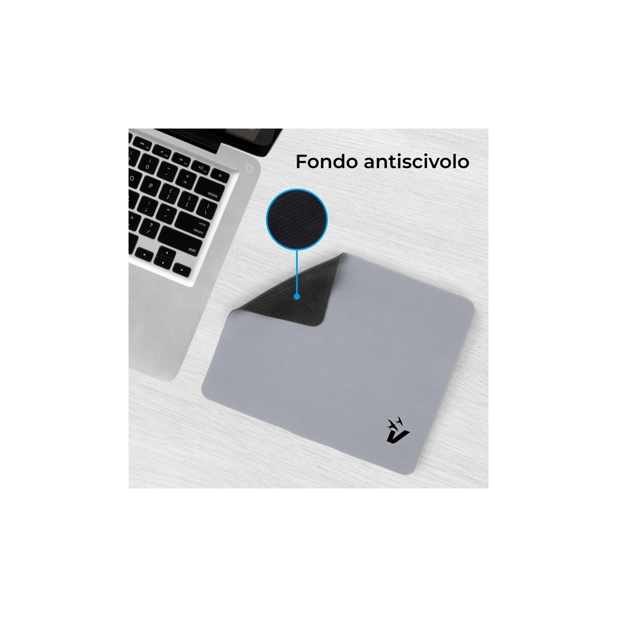 Mouse Pad Tappetino per Mouse Mp-01g Grigio