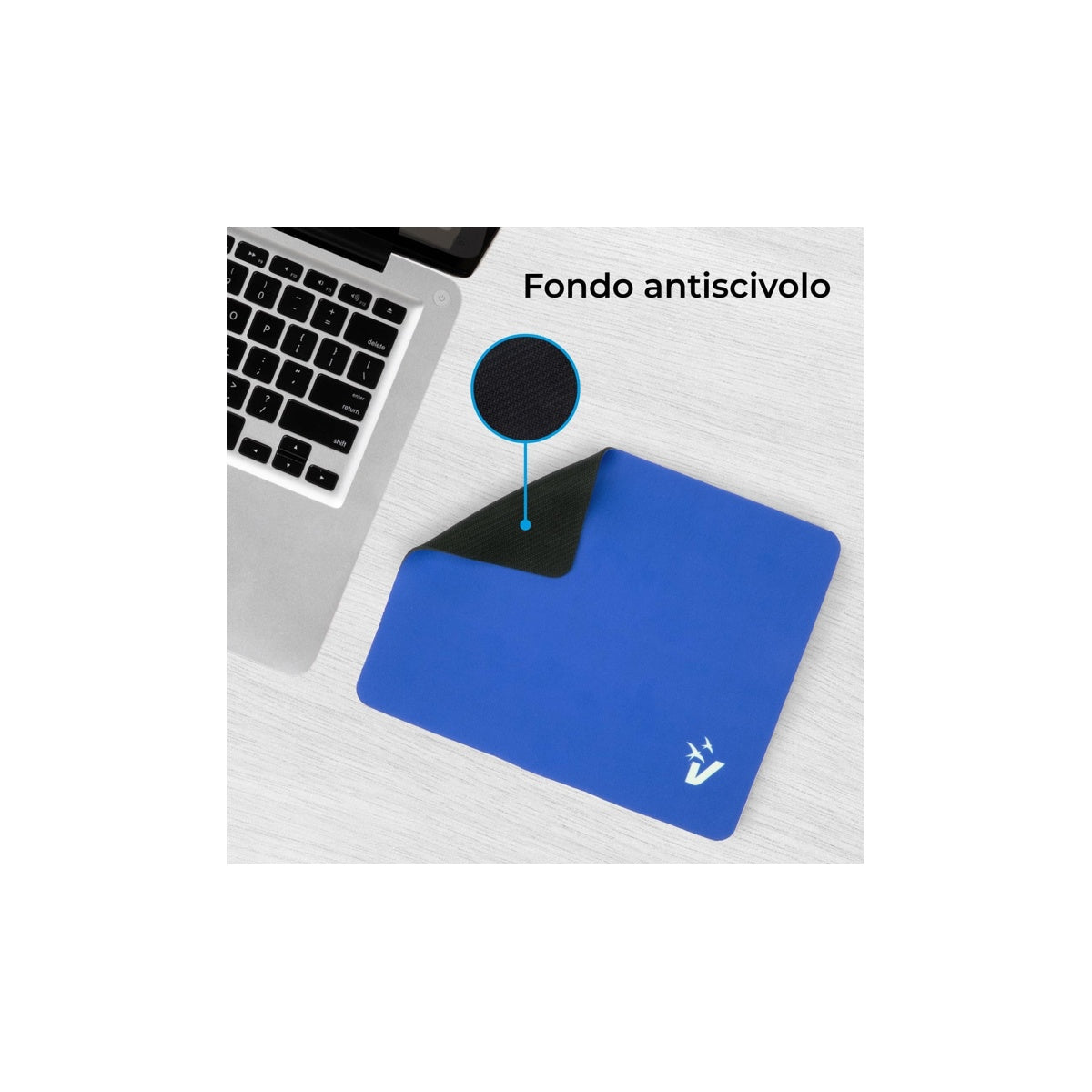 Mouse Pad Tappetino per Mouse Vultech Mp-01b Blu