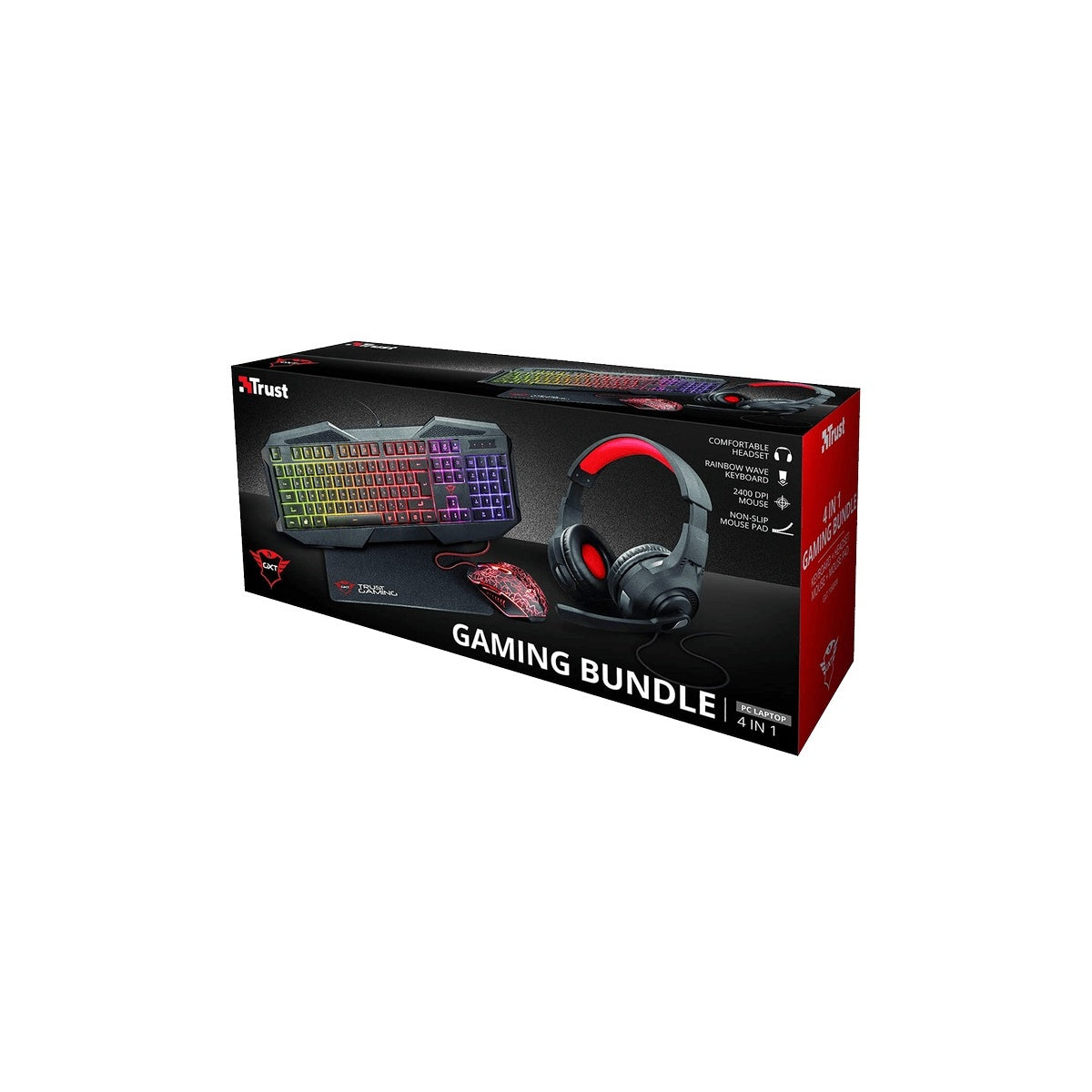 TRUST 4IN1 GAMING BUNDLE - TASTIERA CUFFIE MOUSE MOUSEPAD